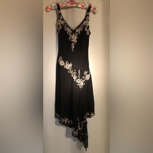 Size 6 petite cocktail dress with embroidery and glass bead embellishments